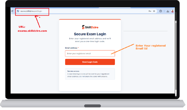 Attempt Exam login form